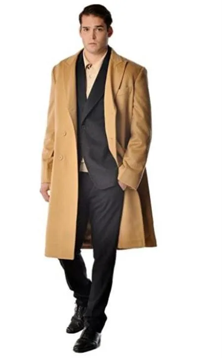 100% Cashmere Mens Overcoat -  Pure Cashmere Coat