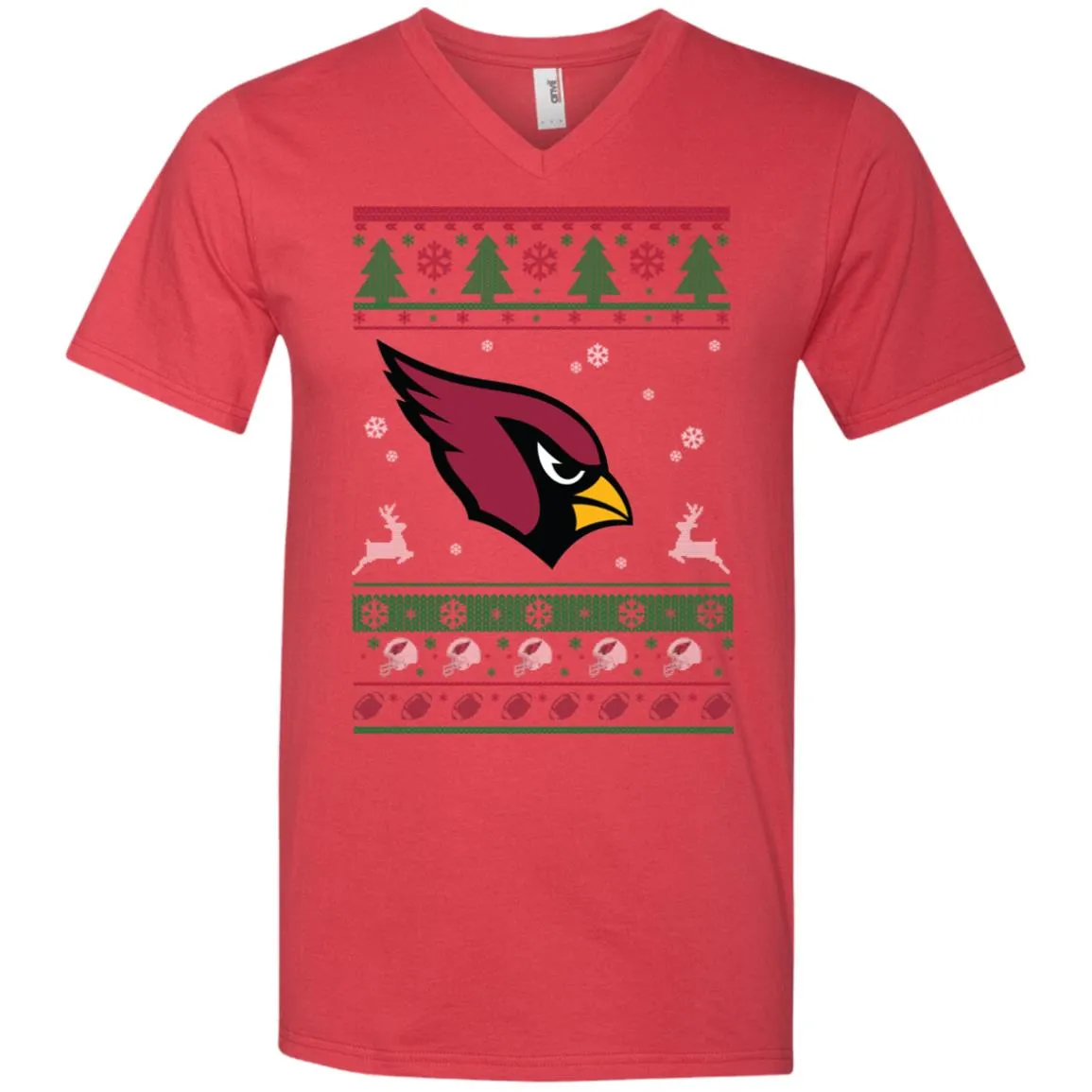 Arizona Cardinals Logo Football Teams Ugly Christmas Sweater Men V-Neck T-Shirt