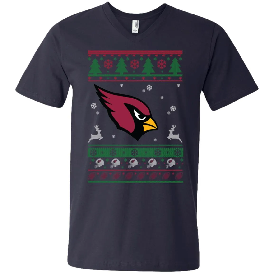 Arizona Cardinals Logo Football Teams Ugly Christmas Sweater Men V-Neck T-Shirt
