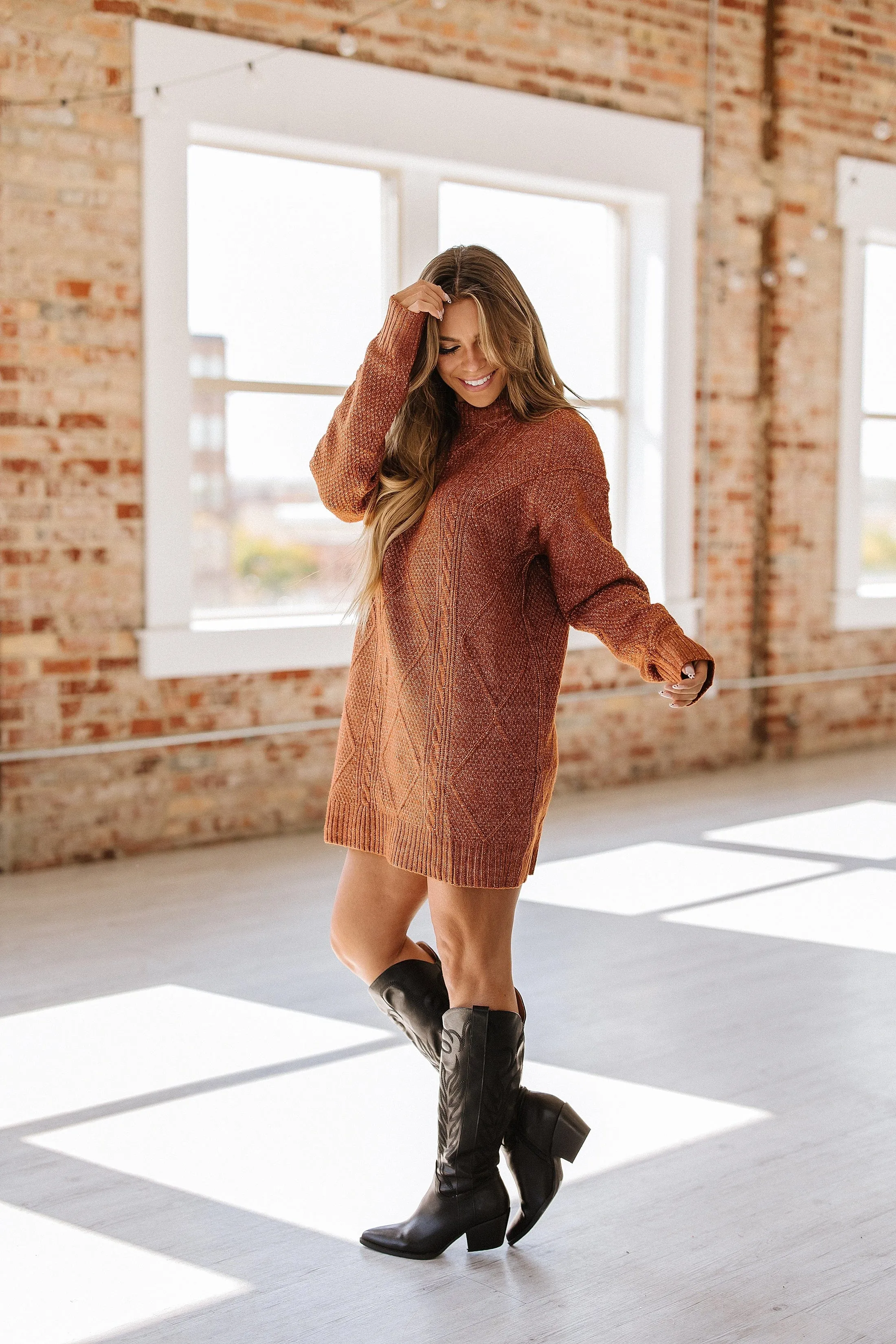 Ashley Cable Knit Sweater Dress | DROPSHIP