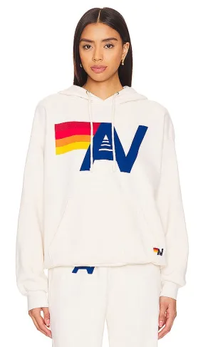Aviator Nation Pullover Logo Hoodie in Ivory