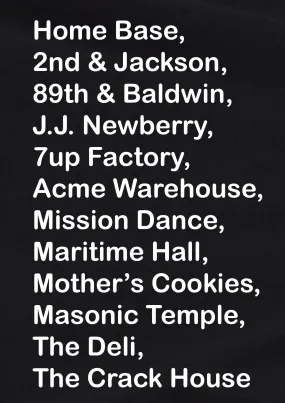 Bay Area Rave Locations T-Shirt