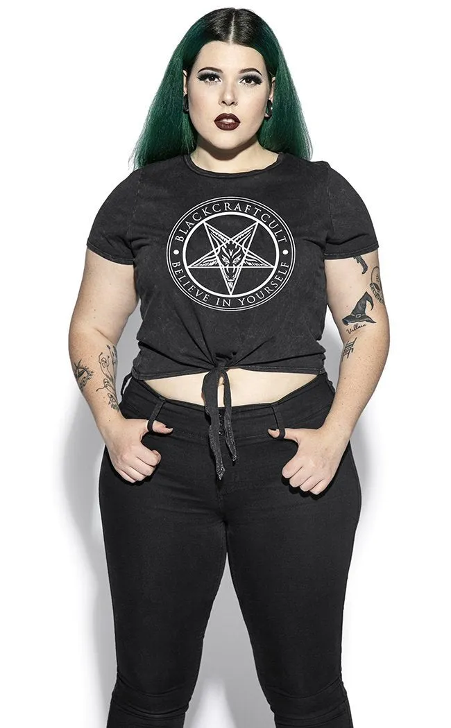 Believe in Yourself Tie Front Crop