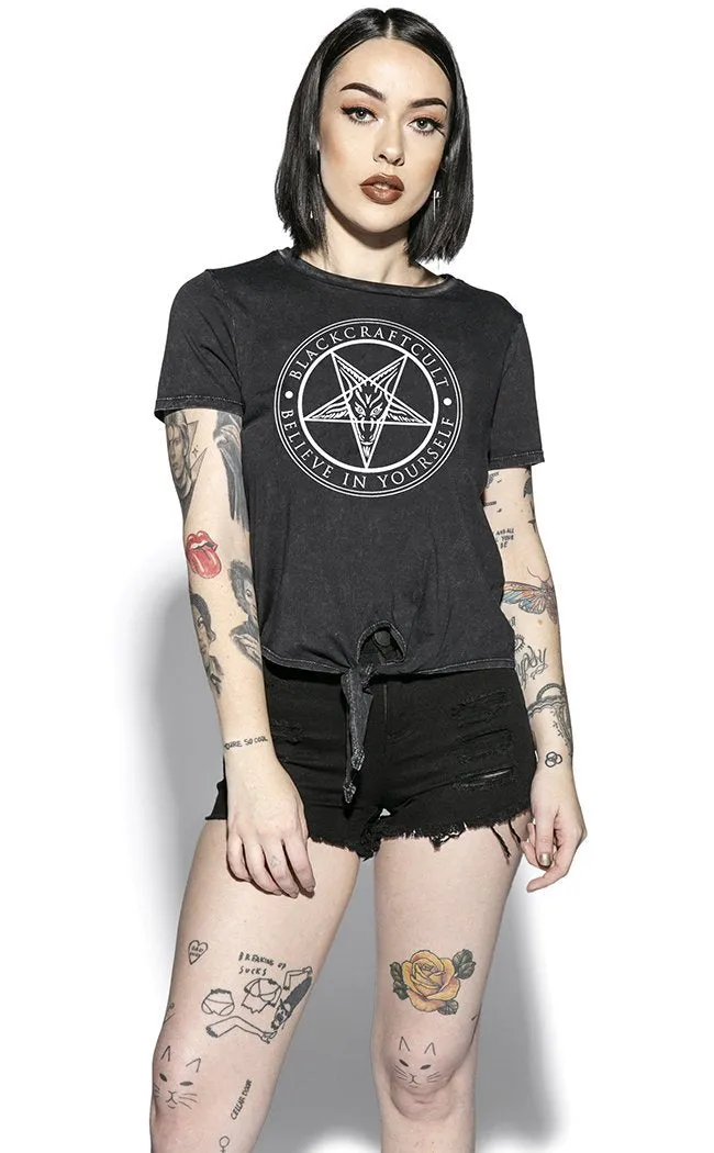 Believe in Yourself Tie Front Crop