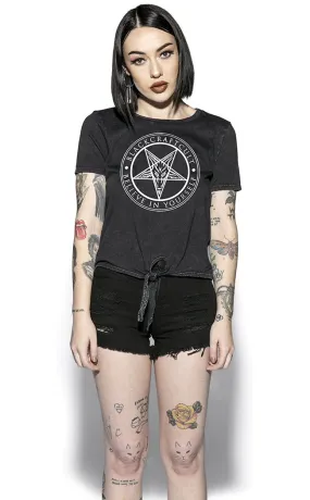 Believe in Yourself Tie Front Crop
