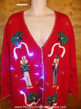 Big Size Best Nutcracker Light Up Ugly Xmas Sweater