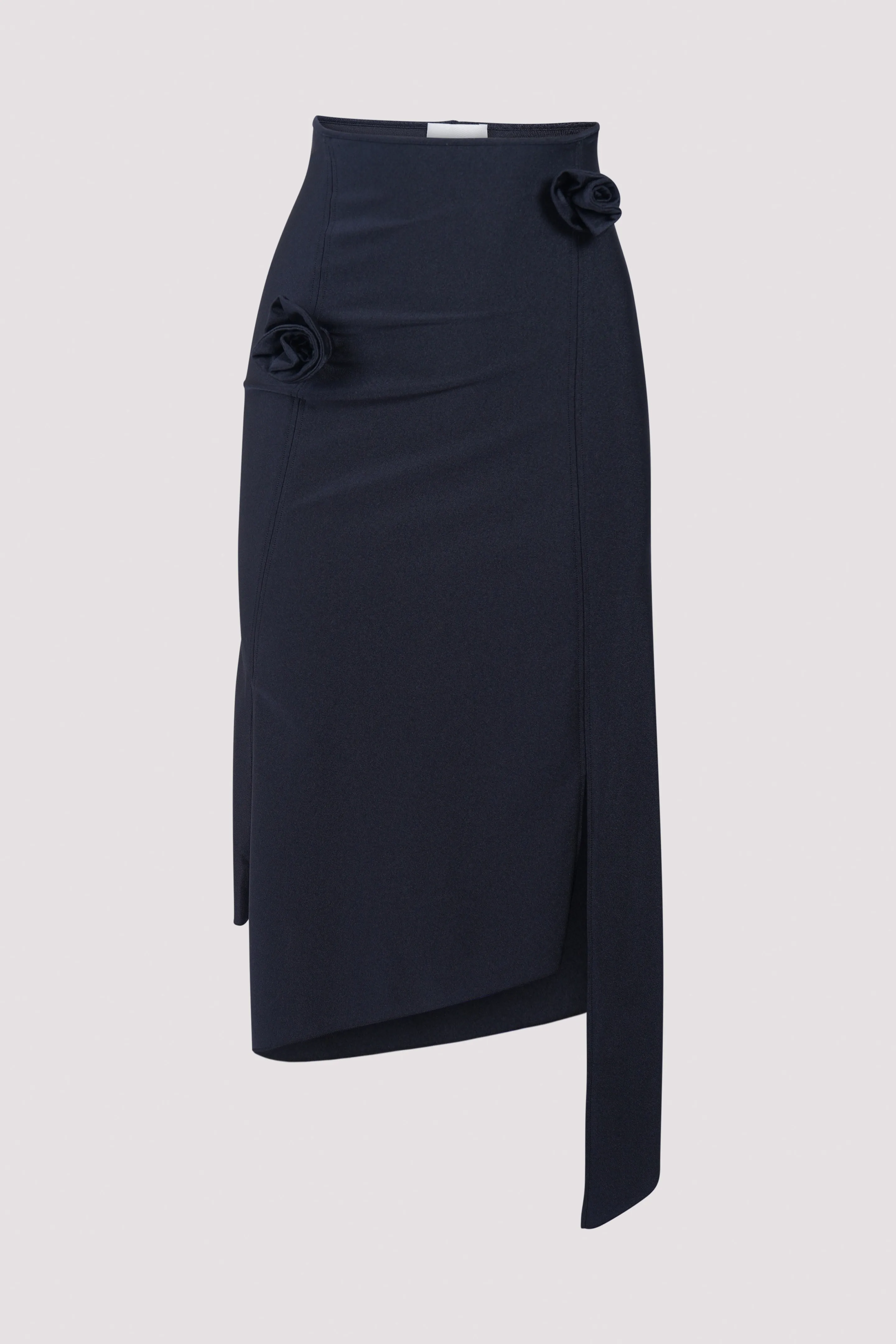 Black Flower Midi Skirt