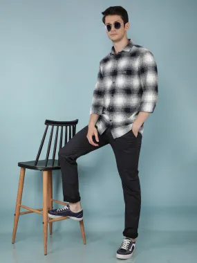 Black Printed Chinos Straight Trousers