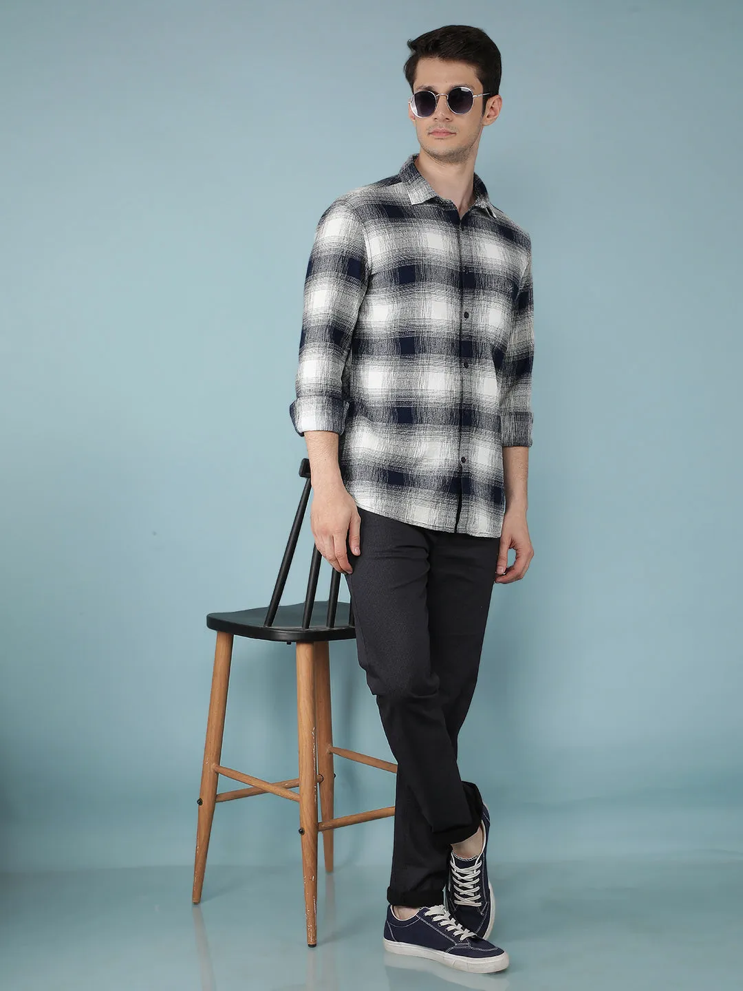 Black Printed Chinos Straight Trousers