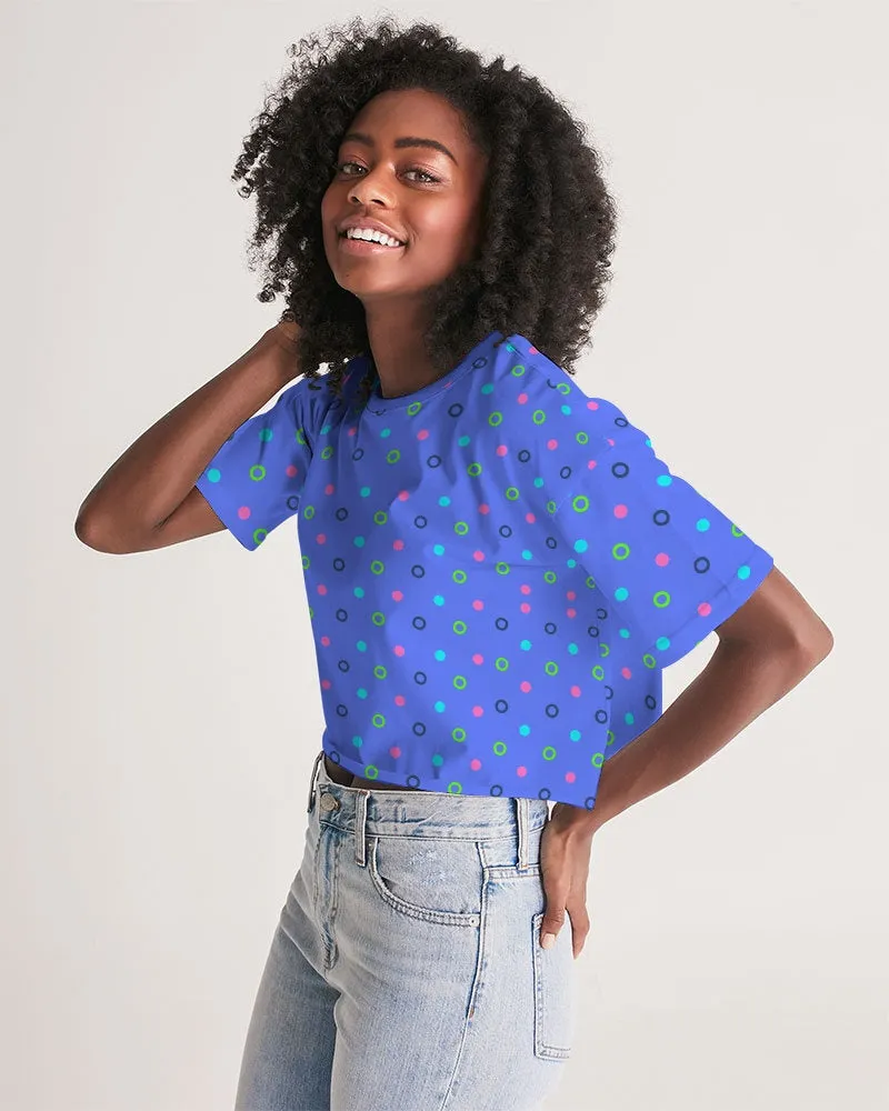 Blue Bay Dots Cropped Top