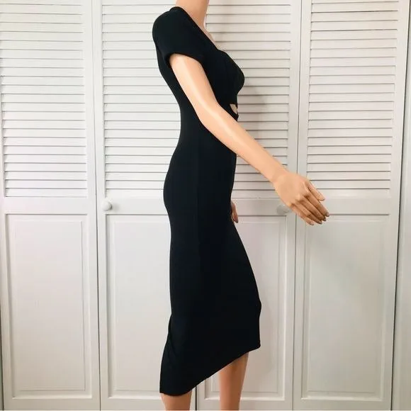 BLUE BLUSH Black Knit Short Sleeve Cut Out Dress Size Medium