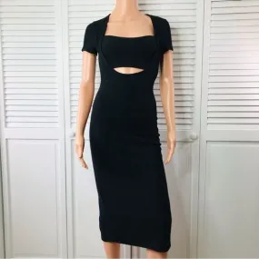 BLUE BLUSH Black Knit Short Sleeve Cut Out Dress Size Medium