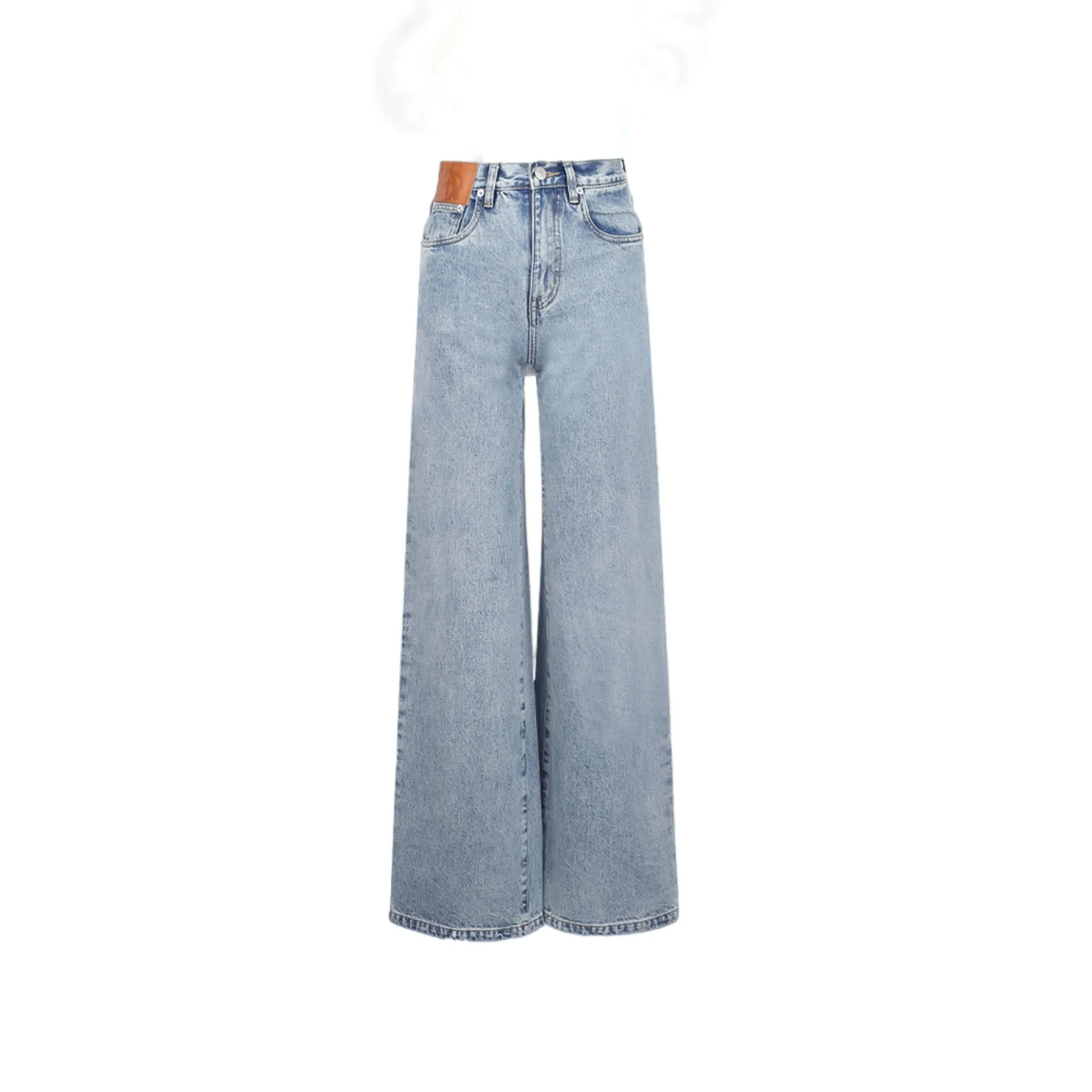 Blue Palm Print Jeans