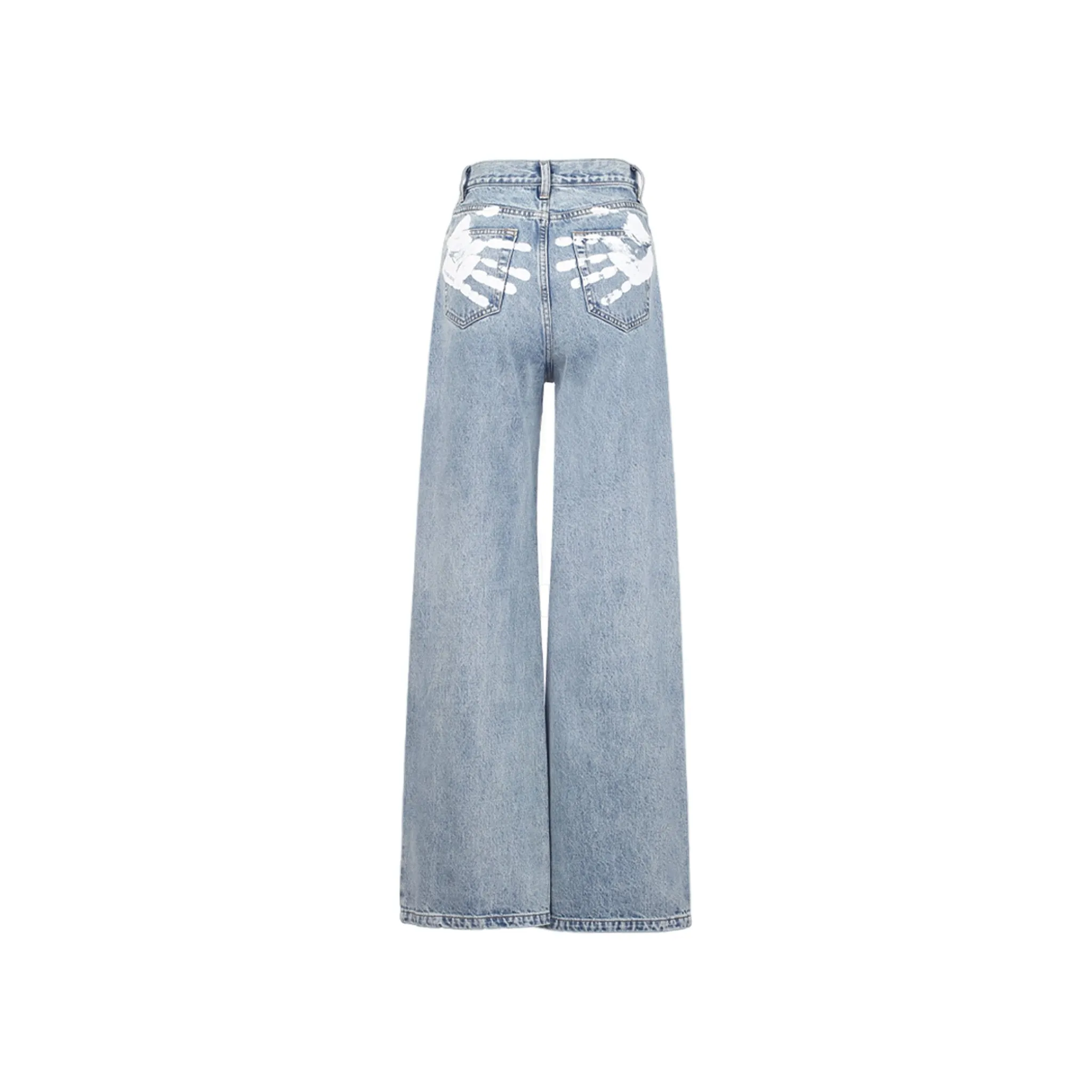 Blue Palm Print Jeans
