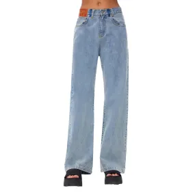 Blue Palm Print Jeans