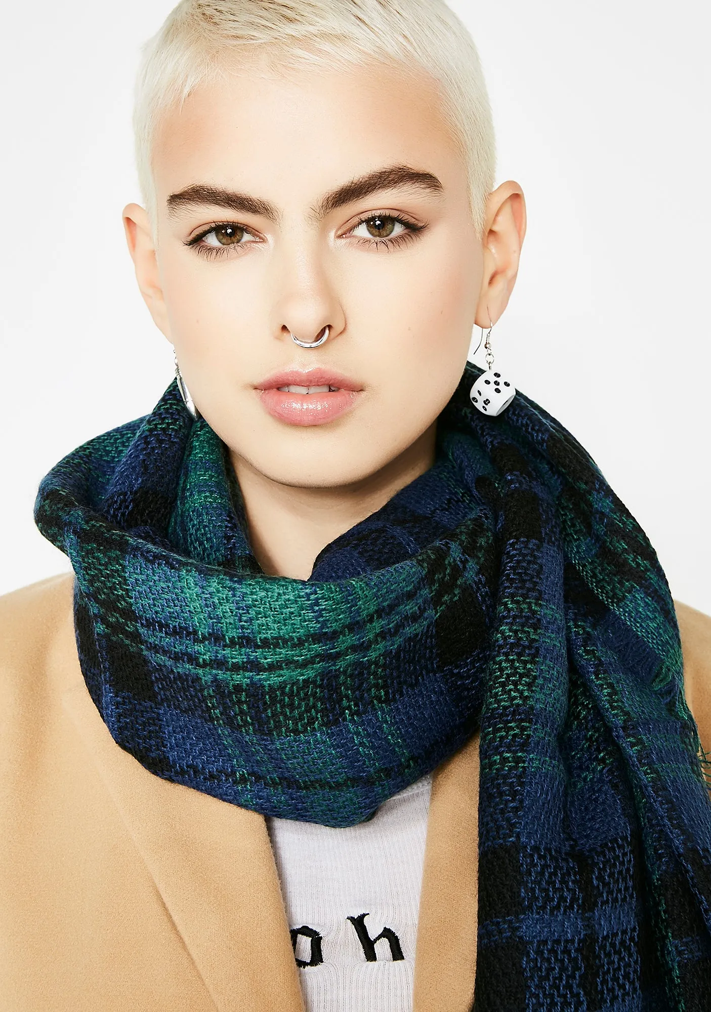 Brain Teaser Plaid Scarf