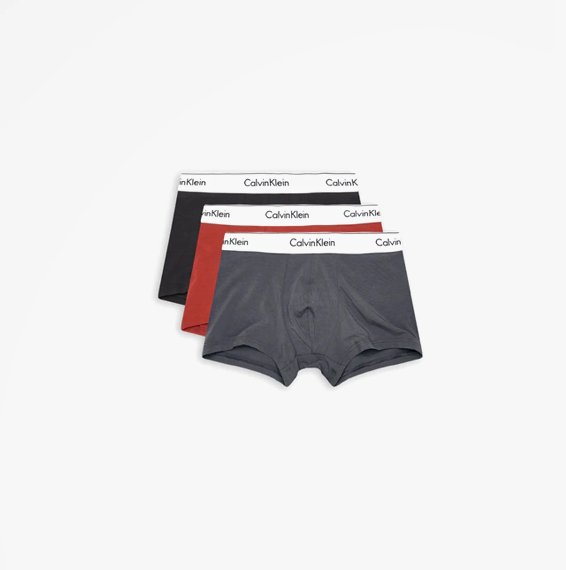 Calvin Klein Mens Trunks 3 Pack Mid Rise Waist