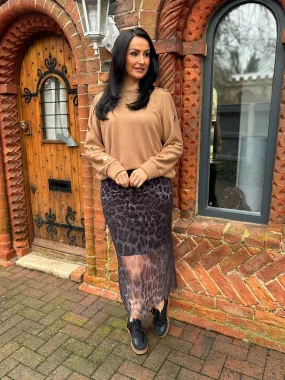 Camel Gold Button Detail Jumper Matilda