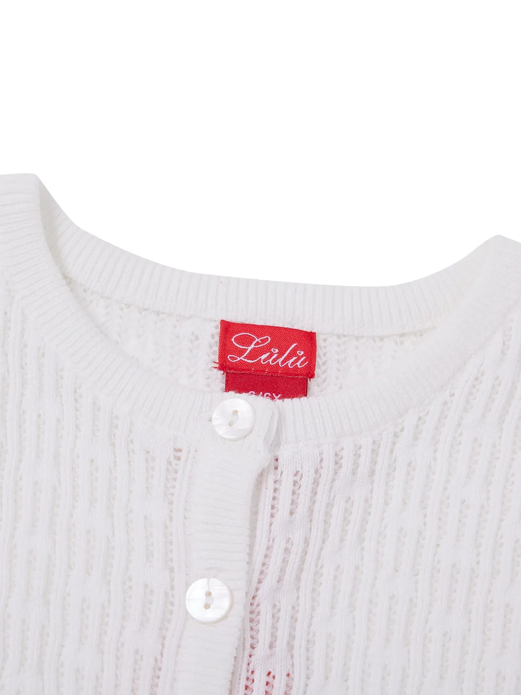 Cardigan Crop Length Sweater - Ivory White