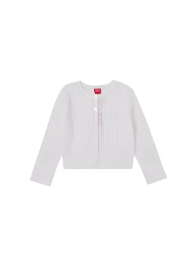 Cardigan Crop Length Sweater - Ivory White