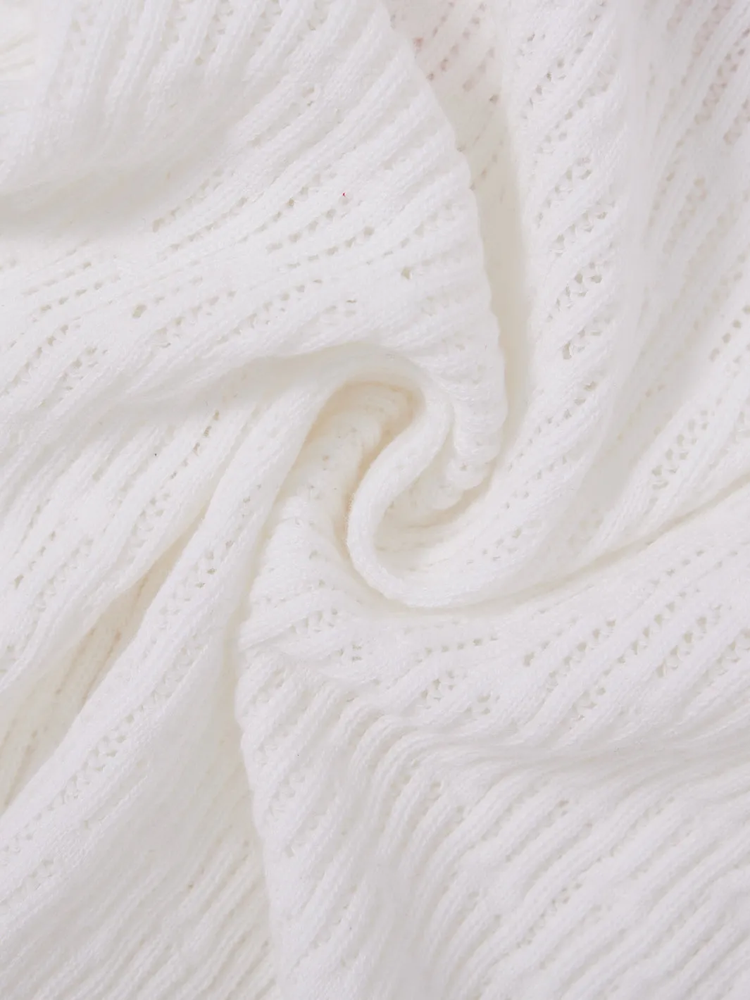 Cardigan Crop Length Sweater - Ivory White