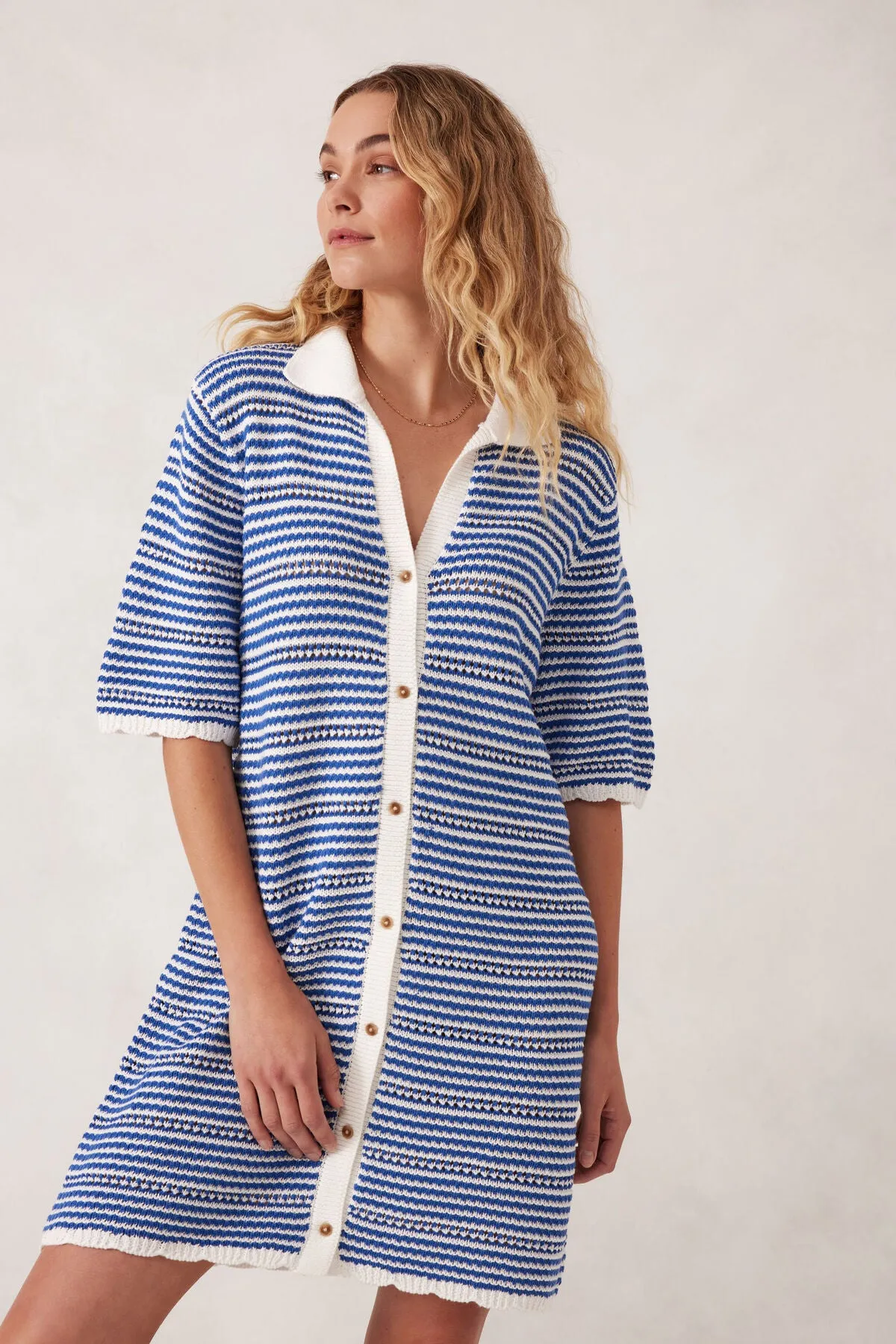 Ceres Life Stripe Knit Dress - Summer Blue Stripe