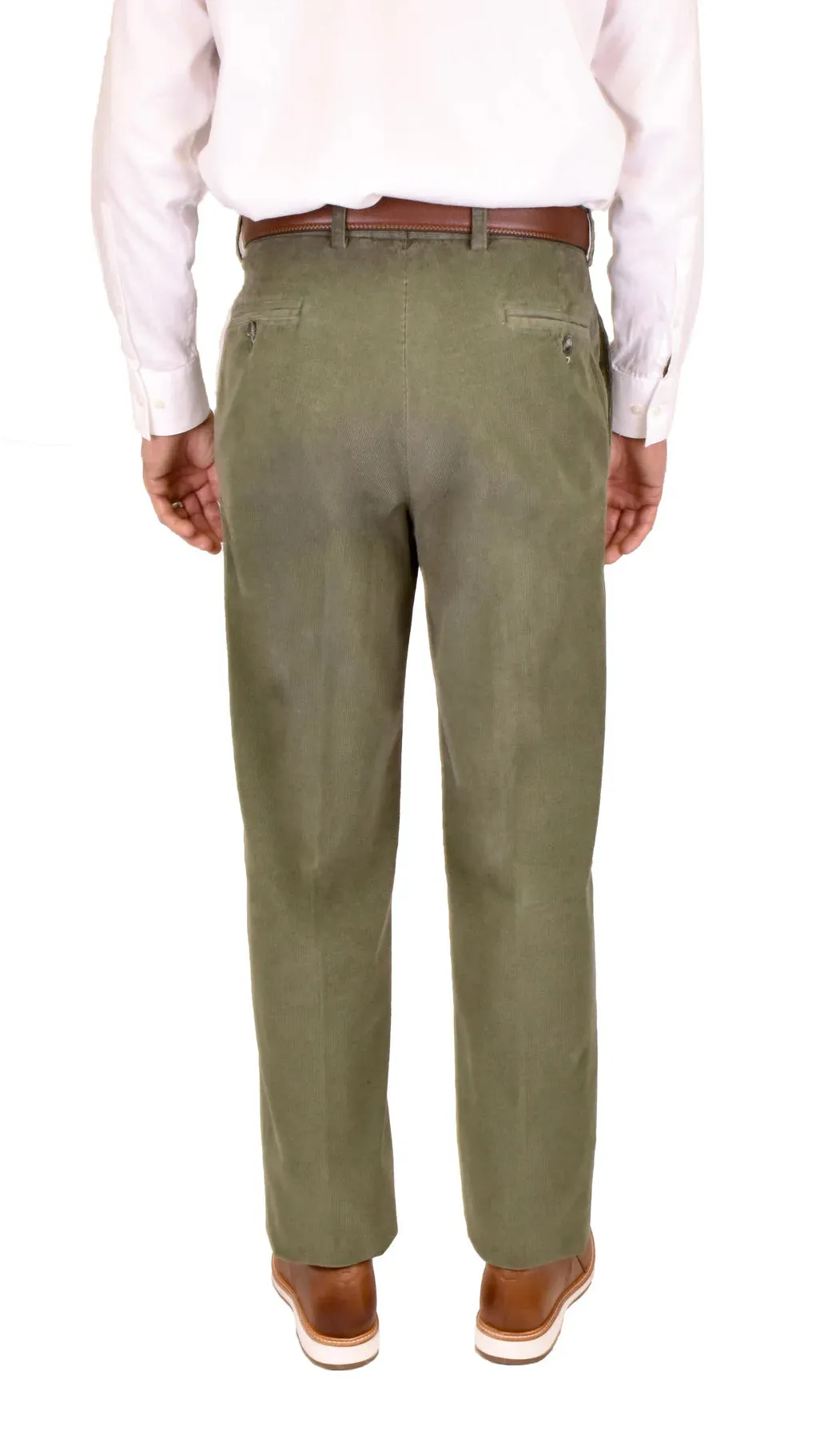 Charleston Khaki - Cotton Corduroy Chino Pant - Olive