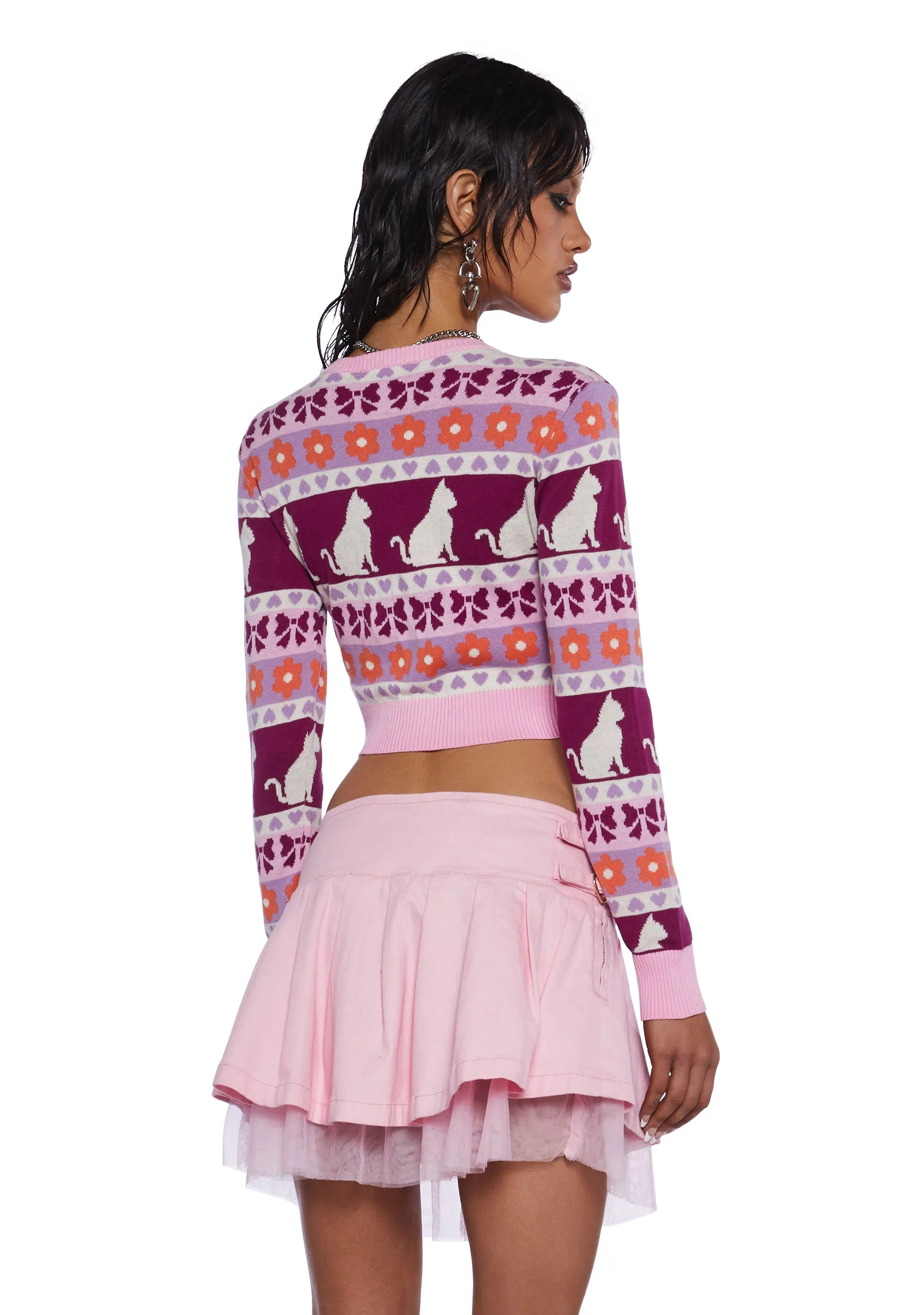 Check Meowt Crop Sweater