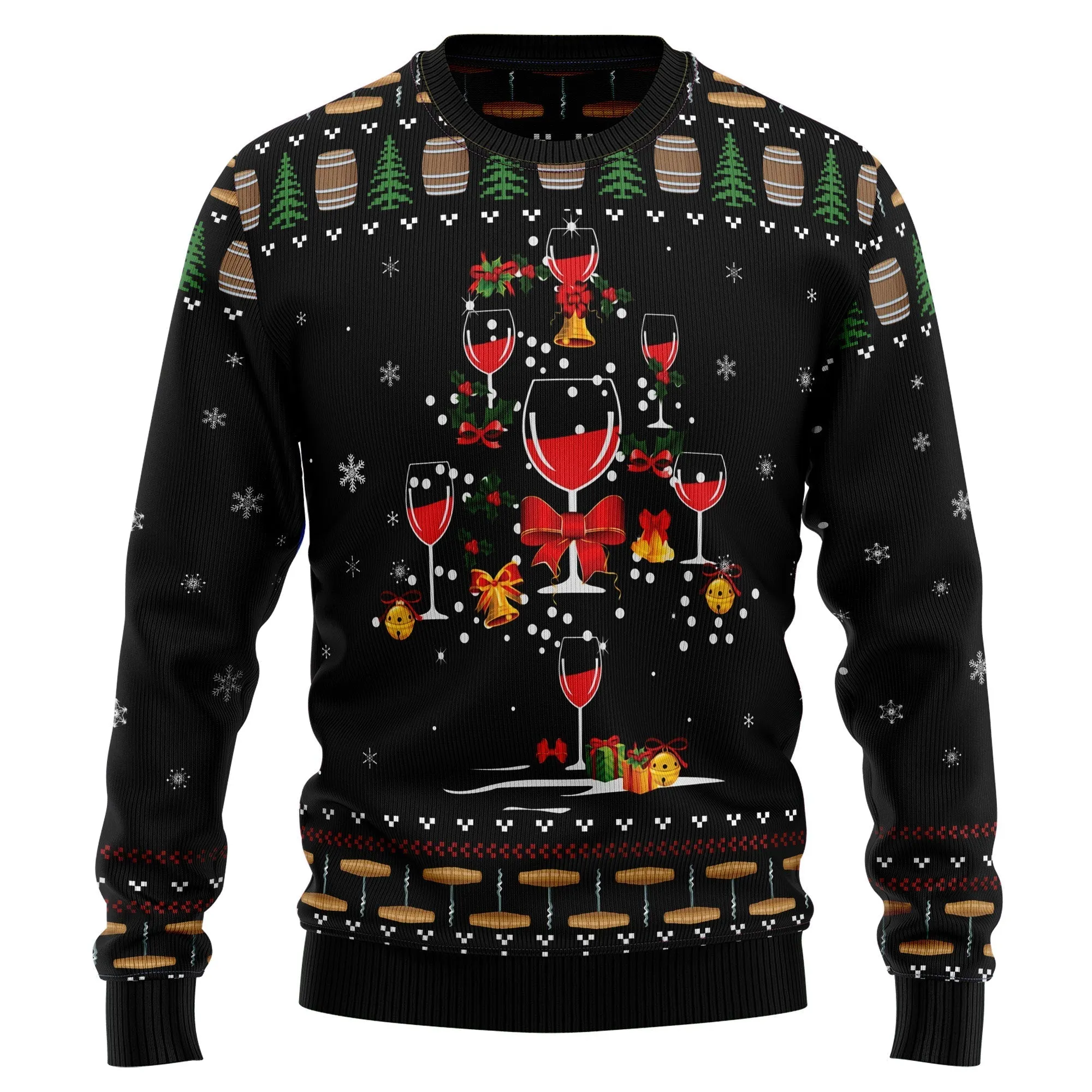 Christmas Sweater JulesRoche All-Over-Print Wool Acrylic Blend