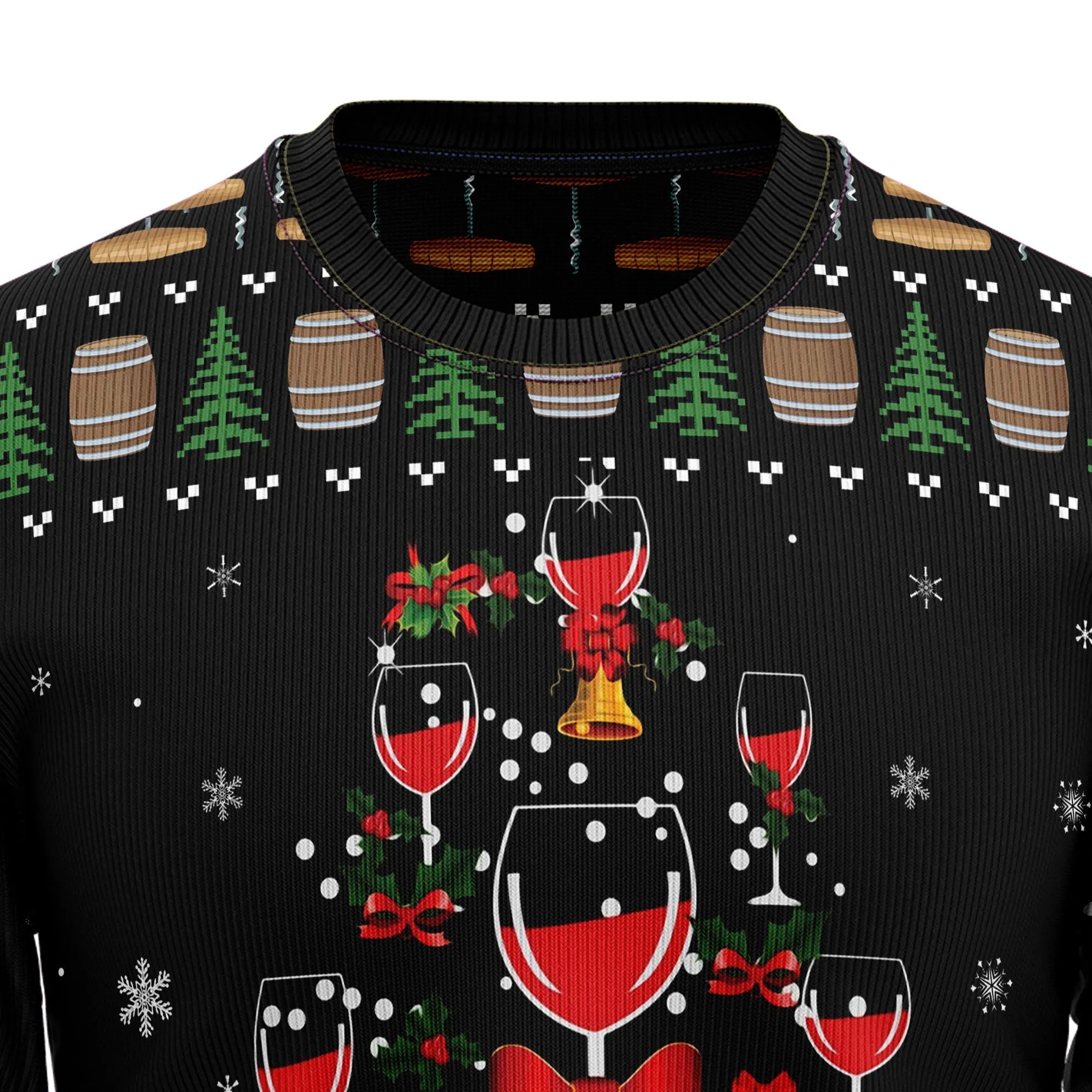 Christmas Sweater JulesRoche All-Over-Print Wool Acrylic Blend