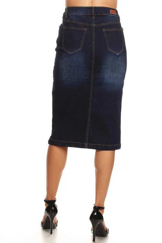 Clara Dark Denim Skirt