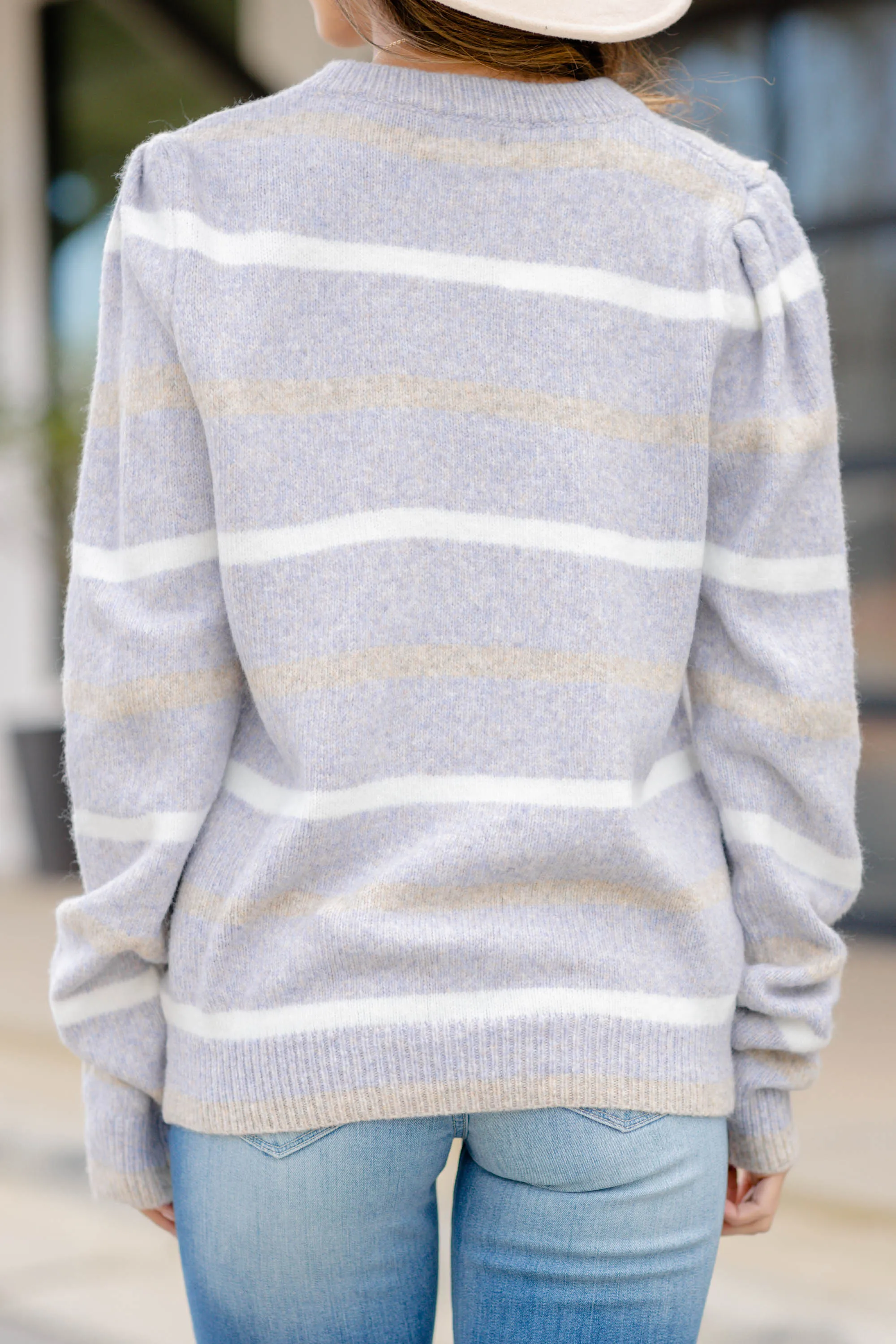 Classic Pop Gray Striped Sweater