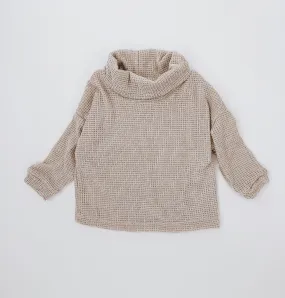 Cowl Neck Chenille Crochet Sweater