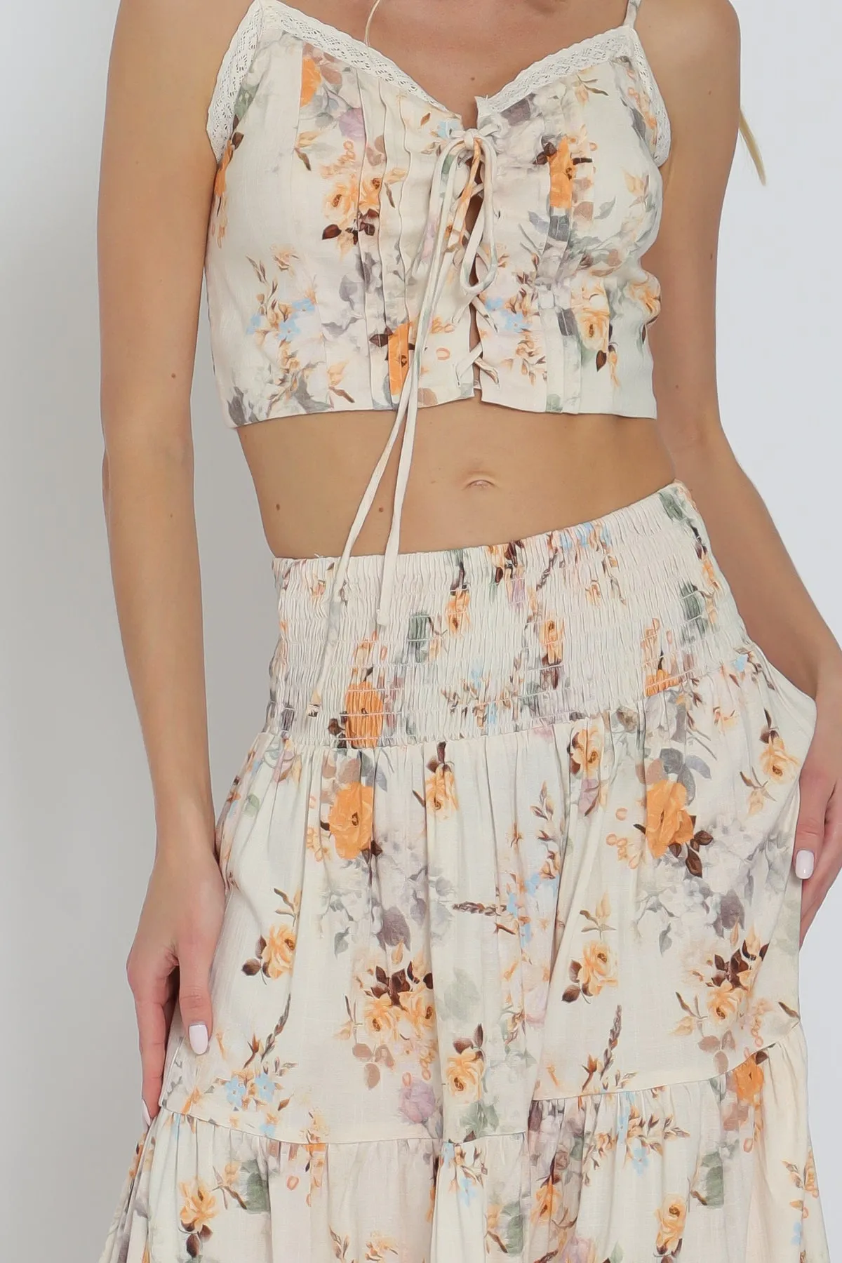 Crop Top and Skirt Set
