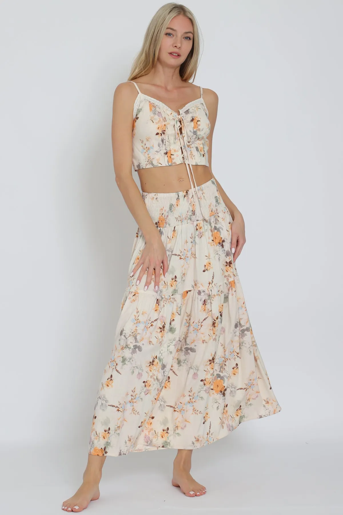 Crop Top and Skirt Set