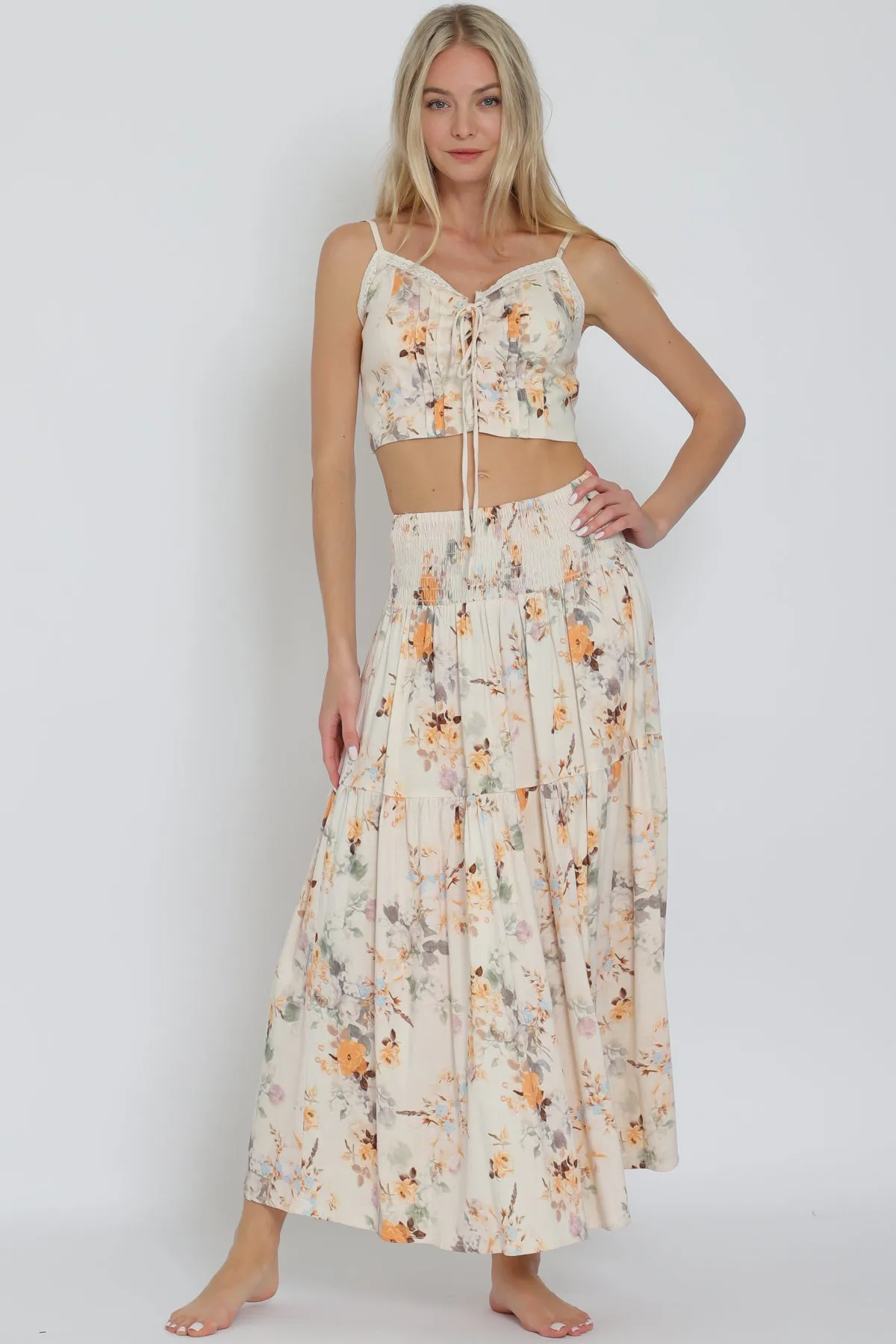 Crop Top and Skirt Set