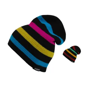 Cuglog K039 Rasta Cuffed Slouched Striped Knit Beanies Hats Winter Ski Caps