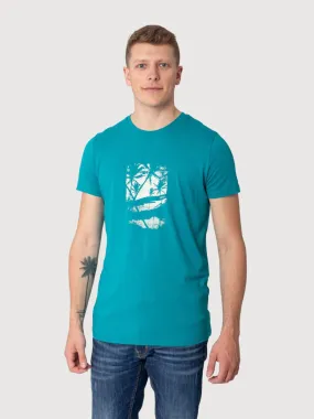 Daniel T-Shirt Verdigris Palm | Re-Bello