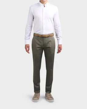 Dark Sage Cotton Tailored Fit Chinos