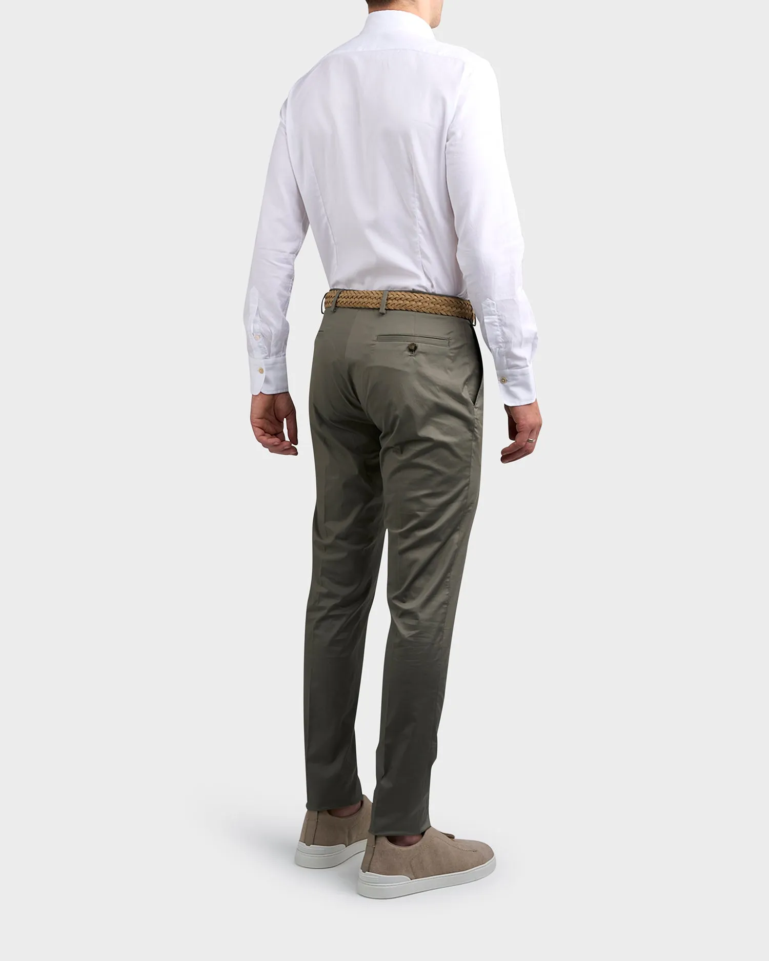 Dark Sage Cotton Tailored Fit Chinos