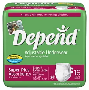 Depend Adjustable Underwear - LargeXL, 32/Case