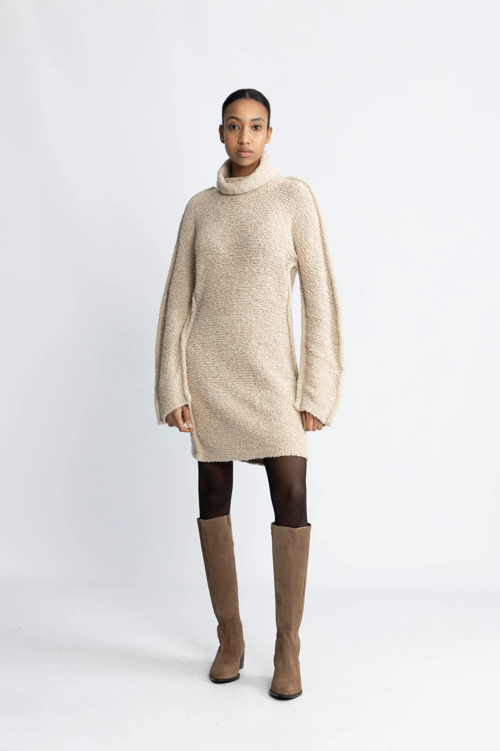 Echo Knit Dress - Ecru Mix