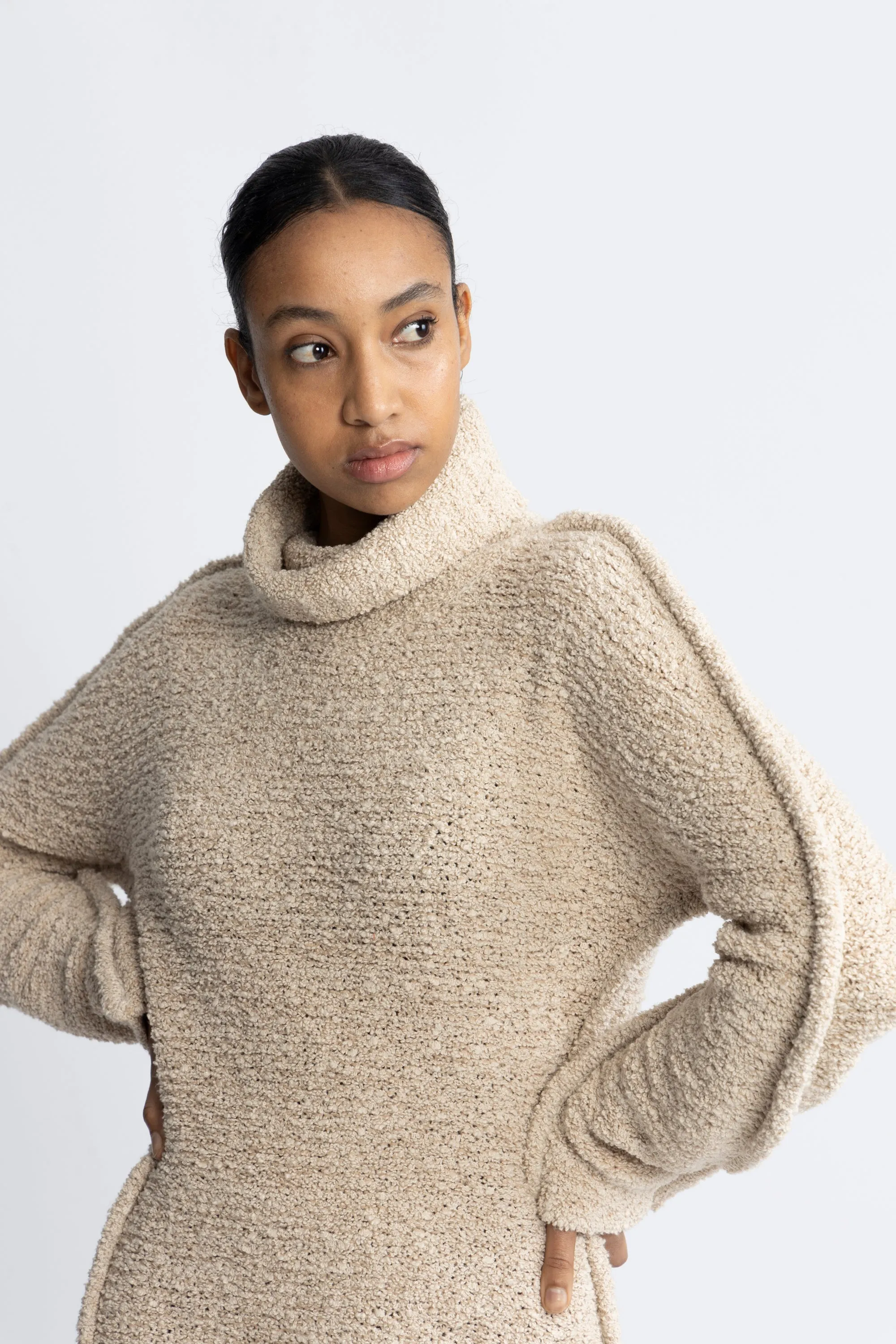 Echo Knit Dress - Ecru Mix