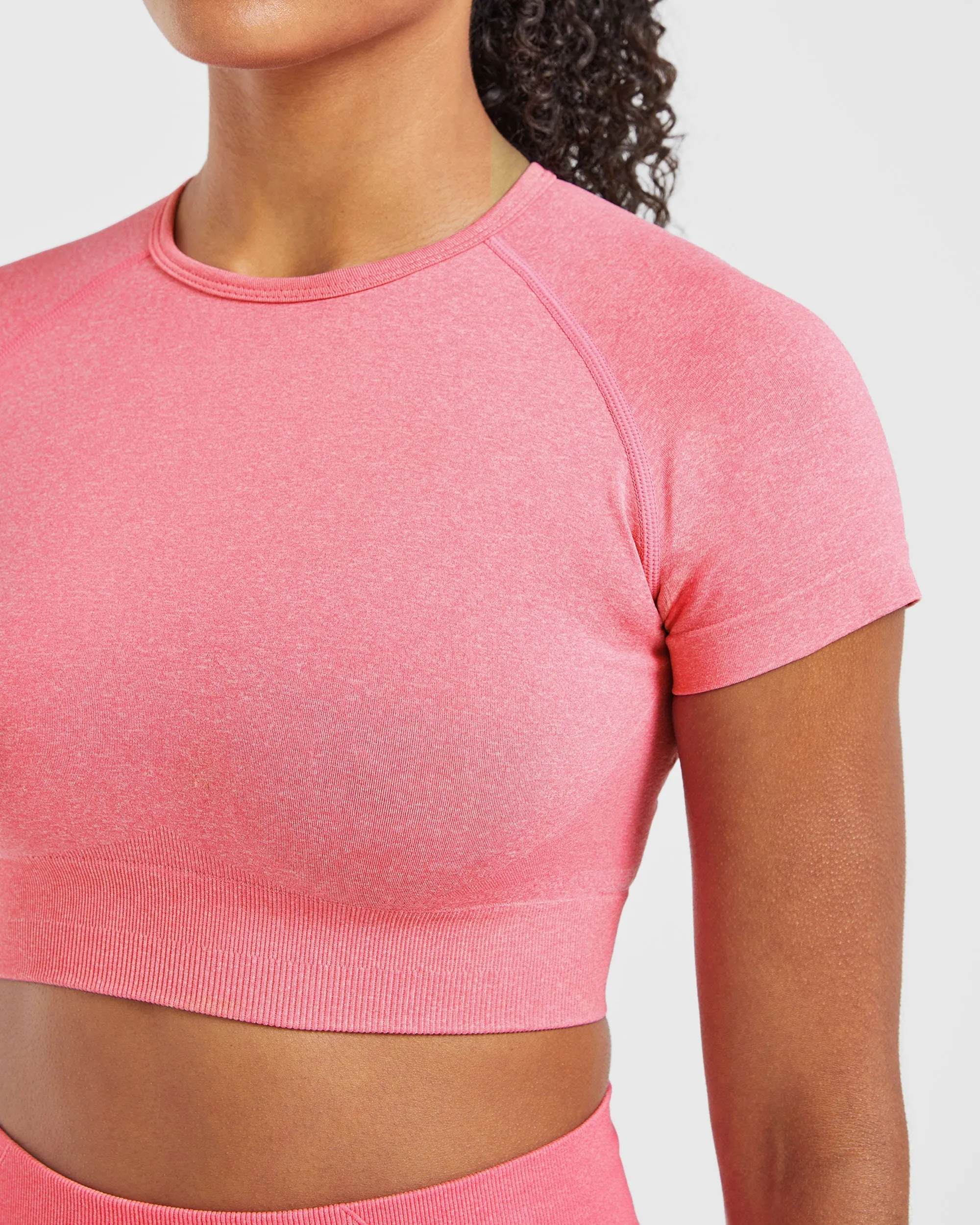 Empower Seamless Crop Top - Pink Marl