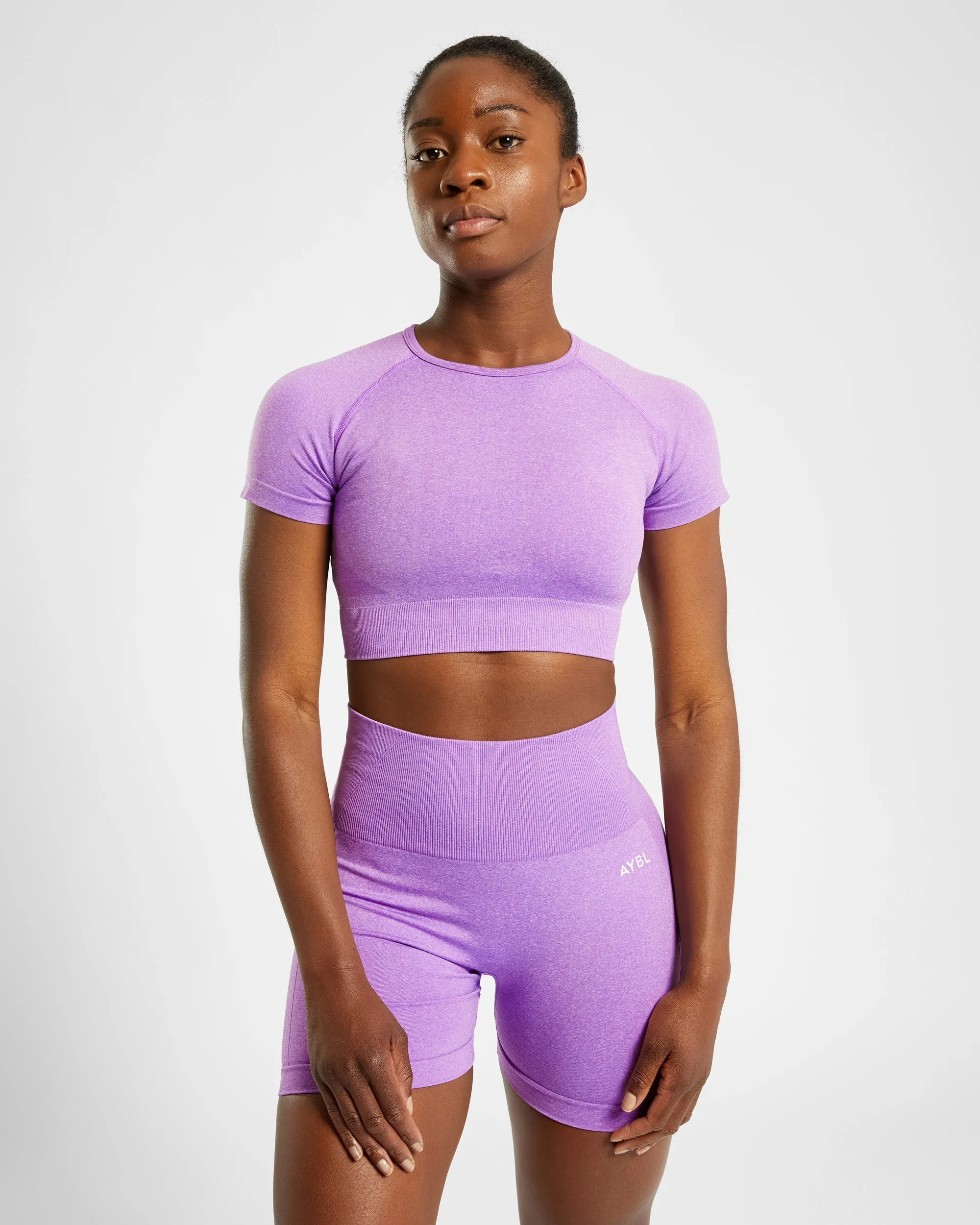 Empower Seamless Crop Top - Purple Marl