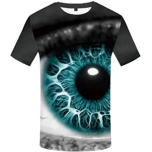 Eye T-shirt Men Lightning Tshirt Printed Rock Shirt Print Fantasy T-shirts Graphic Gothic Tshirts Novelty Short Sleeve Punk Rock
