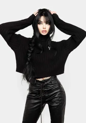 Fate Funnel-Neck Crop Sweater