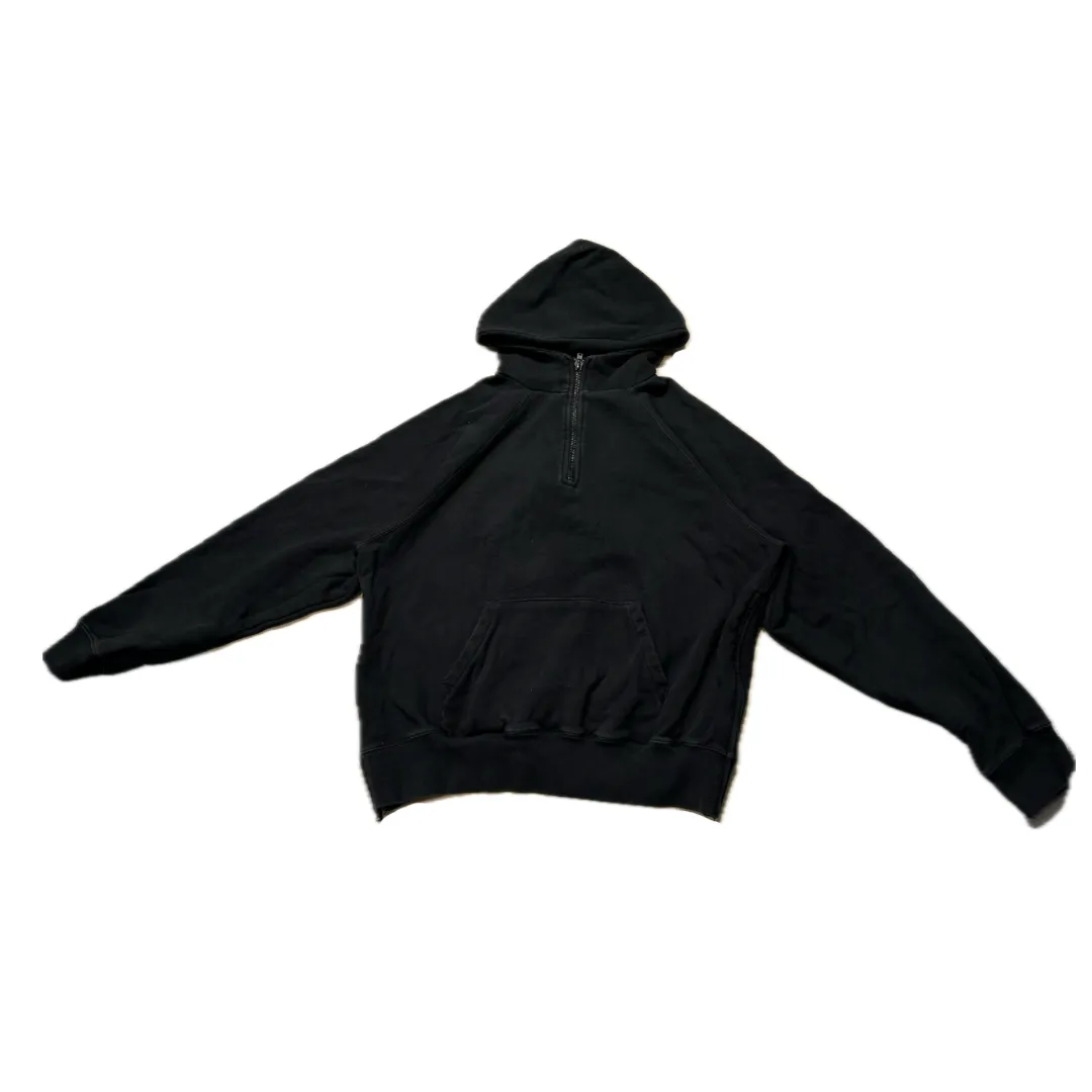 Fear of God Essentials Half Zip Side Zipper Pullover Hoodie Black (Preowned size M)