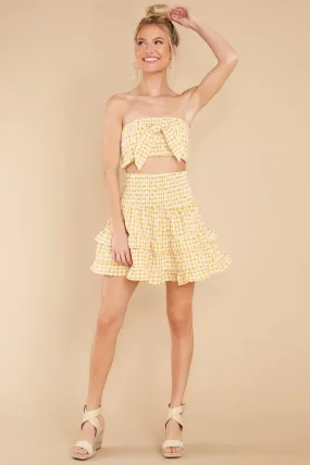 Feeling Confident Yellow Gingham Crop Top