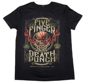 Five Finger Death Punch 100 Proof Mens T Shirt Black